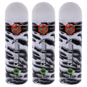 Cuba Jungle Zebra by Cuba for Women - 6.6 oz Body Spray - Pack of 3